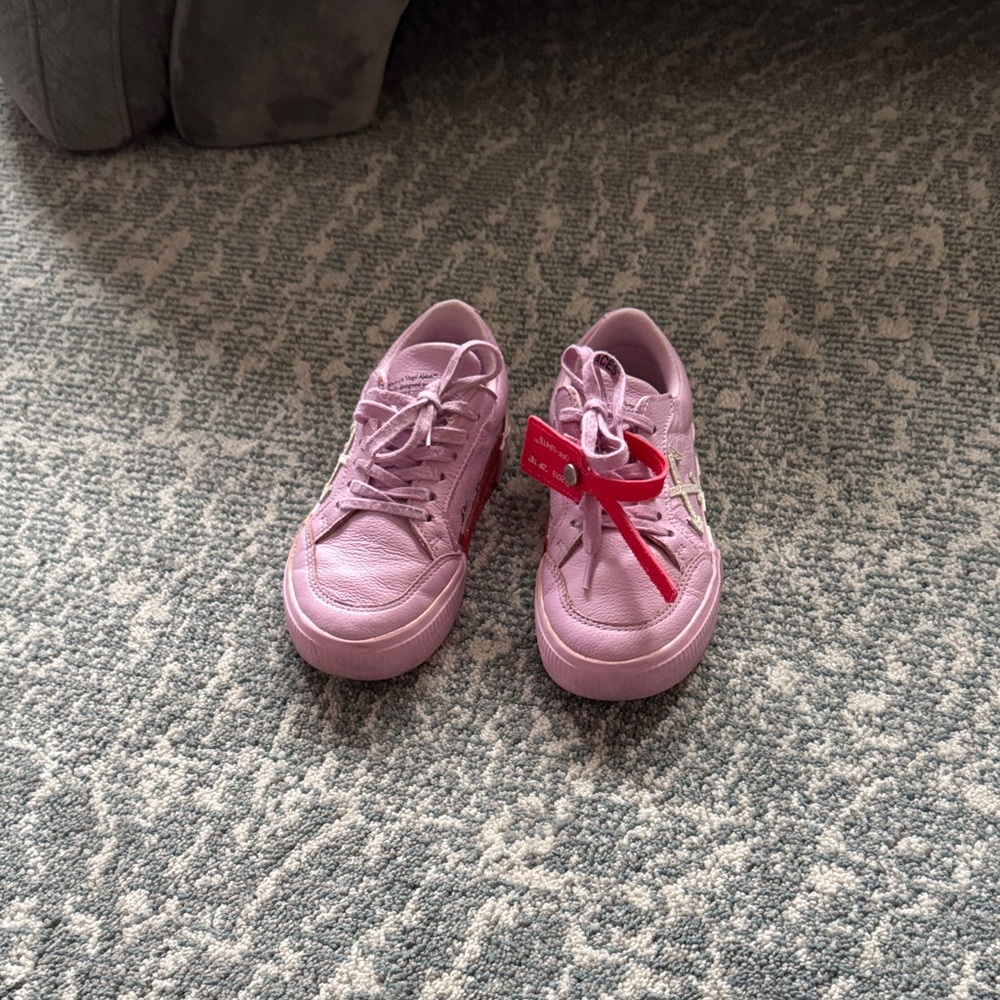Off-White Kids Pink Sneakers with Red Tag